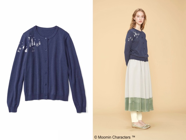 ムーミン 森の刺しゅうニットカーディガン 6,200円（税別）