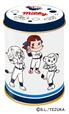 「ミルキー缶（みんなでLポーズ）表」＜価格：880円（税込）＞【“ペコちゃん×埼玉西武ライオンズ”の人気コラボが今年も実現！ Lポーズをしているオリジナルデザイン商品が登場！】