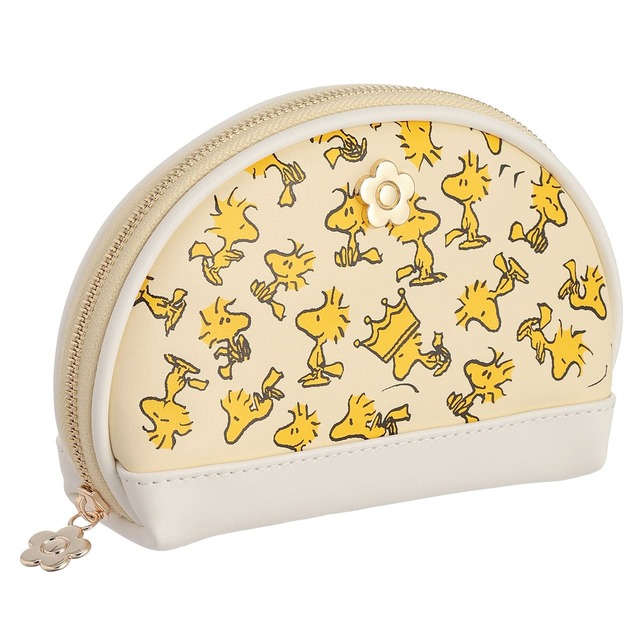 【マリークワント×PEANUTS】MARY QUANT × PEANUTS™ ラウンドポーチ(ブラック×ホワイト/イエロー)各¥4,730（税込み）
