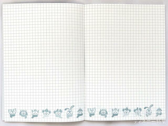 よくよく見たら、メイちゃん、ジェラくん、クッキーちゃん、オルくんもいる!「ダッフィー&フレンズのダンシング・スノーフレークス」ノート