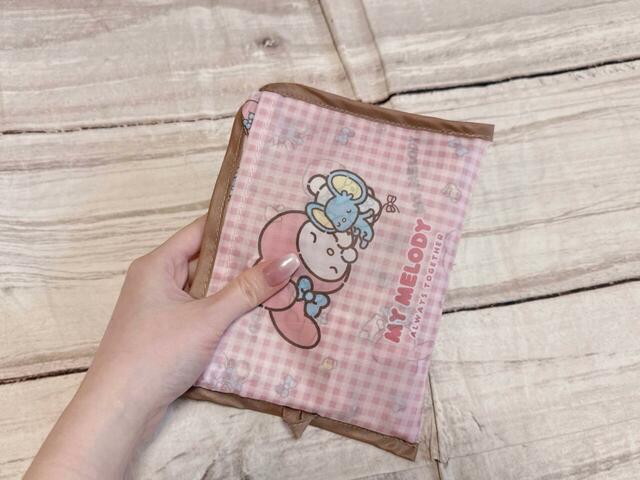 【しまむら ショッピングバッグ（マイメロディ）】コンパクトにしたときのサイズは（約）縦14×横19cm