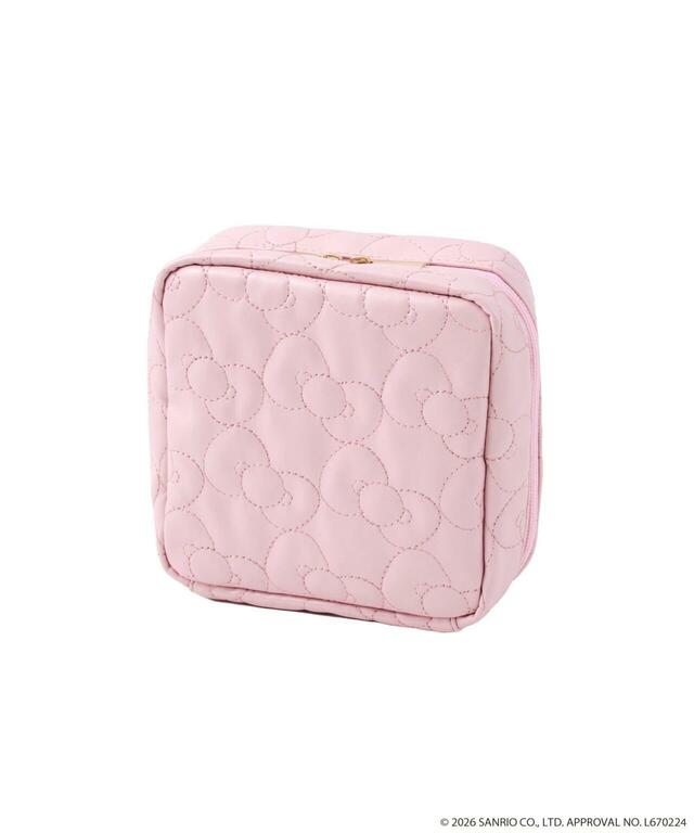 【3COINS×ハローキティコラボアイテム人気ランキング 7位】「HELLO KITTY コスメポーチ」ピンク 880円(税込)