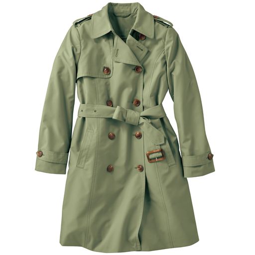 トレンチコート（キルトライナー・ベルト付き）グレイッシュグリーン