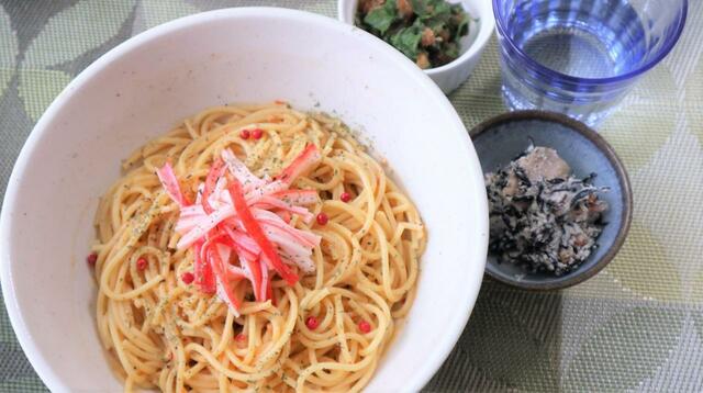 【マ・マー FineFast 高たんぱくタイプ】申し訳程度の彩りにカニかまを添えました