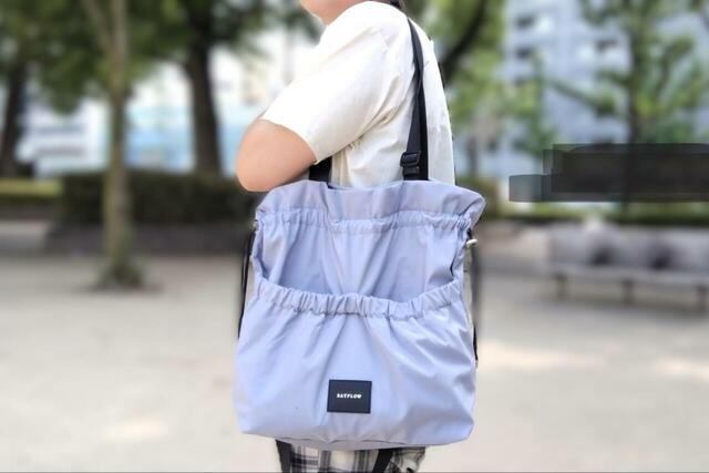 【BAYFLOW　3WAY撥水アジャスタートート】四角いシルエットのままワンショルダー仕様にしてみました