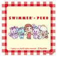 「SWIMMER×PEKO オリジナルコースター」<サイズ:約縦90×横90mm>【大人気雑貨ブランド「SWIMMER」が「不二家」とコラボ!“SWIMMER×PEKO”のスイーツやグッズが、7月10日より店頭に登場!】