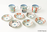 【PEANUTS新商品】「マグカップ 」各¥2,420、「小付」各¥1,100、「小皿」各¥1,100/ところどころにあしらわれたスヌーピーやウッドストックたちが愛らしい食器