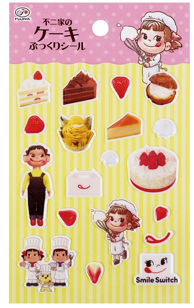 「不二家のケーキぷっくりシール」<期間:2026年10月7日~10月20日>【不二家の人気イベント「FUJIYA Smile Switch Festa」が大阪に上陸!関西初登場のグッズも手に入る「ペコフェス in あべのハルカス」が10月7日よりスタート!】