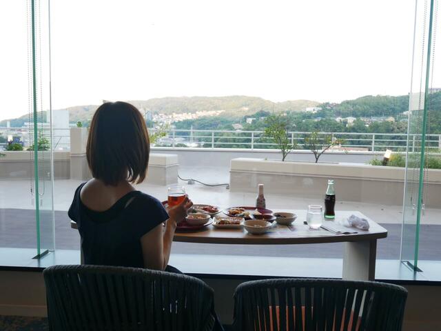 眺望抜群の2人席