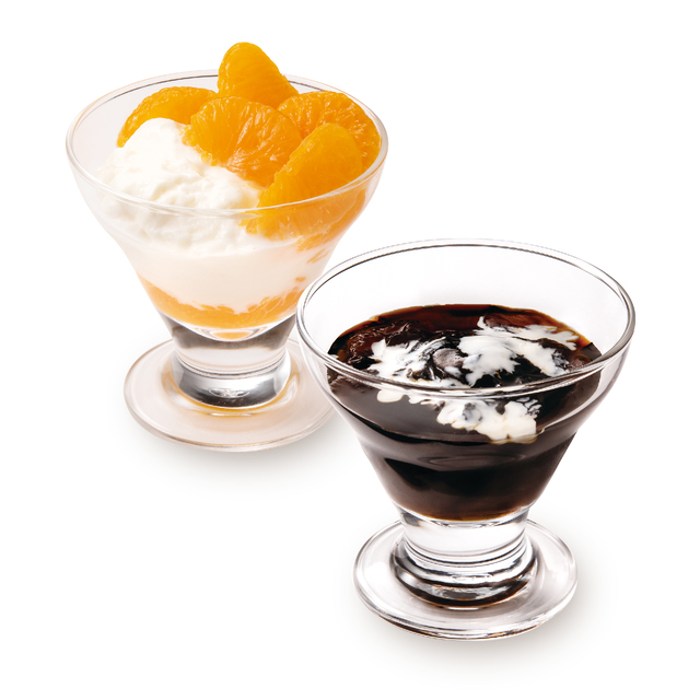 ミルクプリンとみかん＆ぷるぷるコーヒーゼリー