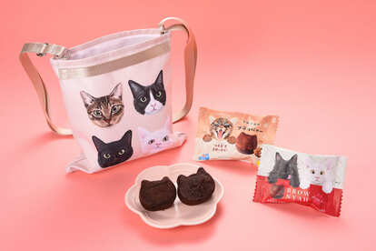 ま*し様 手作り♡とろけるチョコレート♡着ぐるみ猫トートバッグ！ポーチ付！ジョリ mofsand監修商品が可愛すぎる！「ファミリ～にゃ～ト大作戦！」新商品