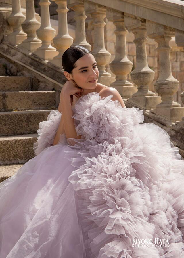 「KIYOKO HATA」新作ウェディングドレス KHB0009_PinkBeige