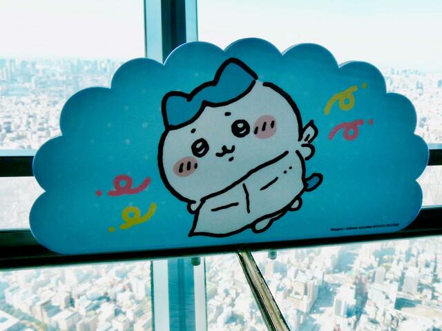 ラッコに焼肉をご馳走してもらったハチワレ。紙エプロン姿がかわいい〜！