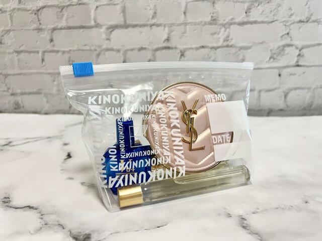 【紀ノ国屋 スライドジッパーバッグ Sサイズ】最低限持ち歩きたいコスメをイン！