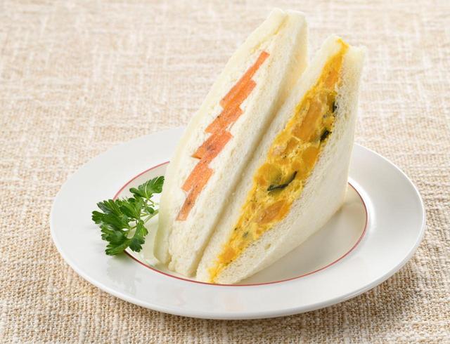 サンドイッチハウス メルヘン「かぼちゃサラダ×柿生クリームのペアサンド」