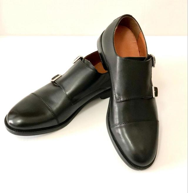 【GU（ジーユー） リアルレザーダブルモンクストラップシューズ＋E】オンオフ問わず使えます