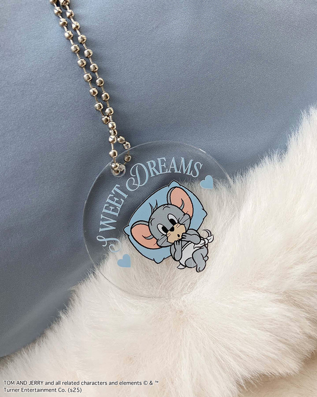 【AS KNOW AS plus トムとジェリースウェット】ワンポイント刺繍とお揃いのアクリルキーホルダーが付属!バッグや鍵におすすめ♪