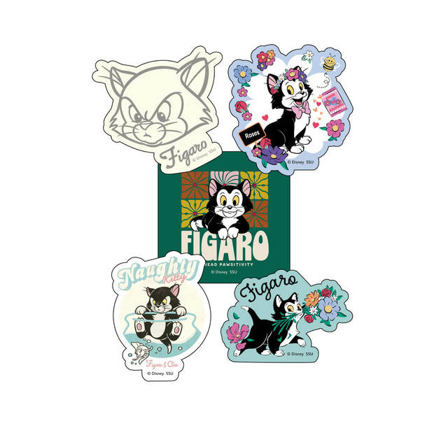 H賞 ダイカットステッカーセット|Happyくじ「Disney にゃん・にゃん・にゃん」