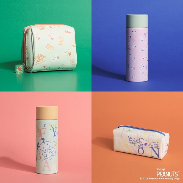 【Afternoon Tea LIVING】ポーチ 各2,640円、ステンレスボトル(350ml) 各4,400円