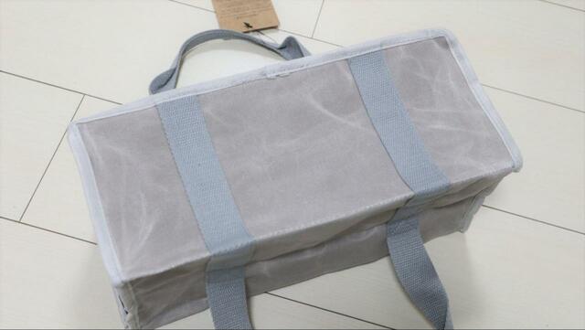 【ワークマン パラフィン帆布スクエアトート】底もしっかり四角に縫製されています