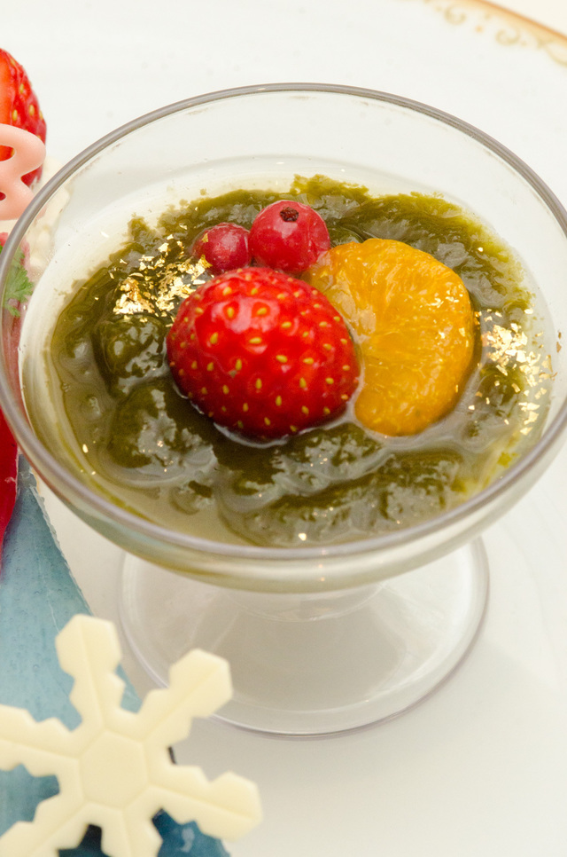 「シャーウッドガーデン・レストラン」ディナーブッフェ 黒ゴマパンナコッタと抹茶ゼリー｜東京ディズニーランドホテル 2016年「アナとエルサのフローズンファンタジー」