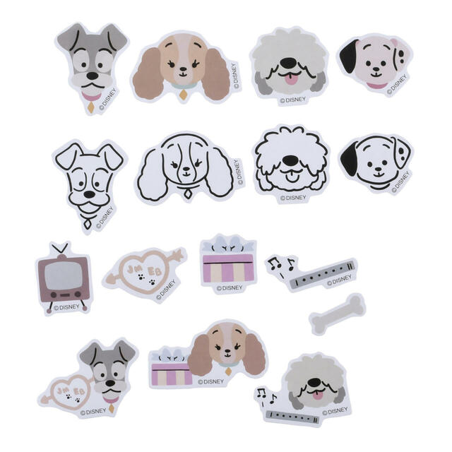 ディズニーキャラクター シール・ステッカー フレーク ケース入り ゆるかわ ディズニードッグ Sticker Collection 700円