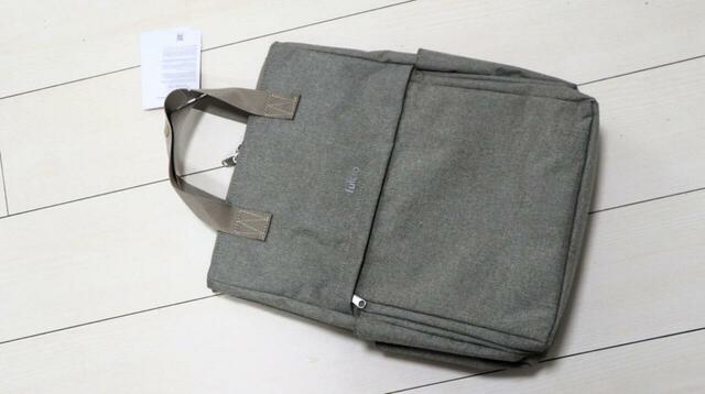 【ワークマン たためて自立する撥水トートリュック】サイズは約縦39×横29×マチ13cm、容量約14Lです