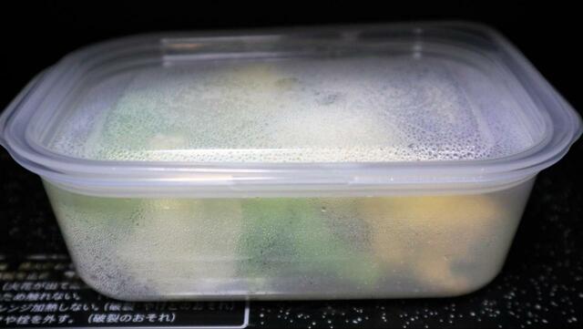 【無印良品 蓋をしたままレンジで使えるフードコンテナ】しっかり加熱できています