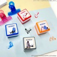 【パペットスンスンの郵便局限定グッズ】「スタンプセット」880円/本体サイズは縦3×横3×奥行2.5cm。手帳や手紙、カレンダーなどにポンと押したいサイズ感