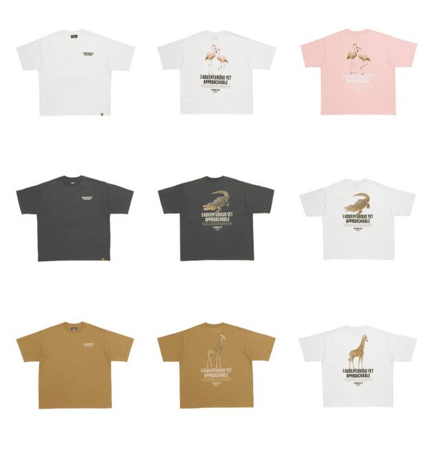 【STARBUCKS STAND by BEAMS】「アニマルプリントTシャツ」¥9,900(サイズ:XS / S / M / L / XL)