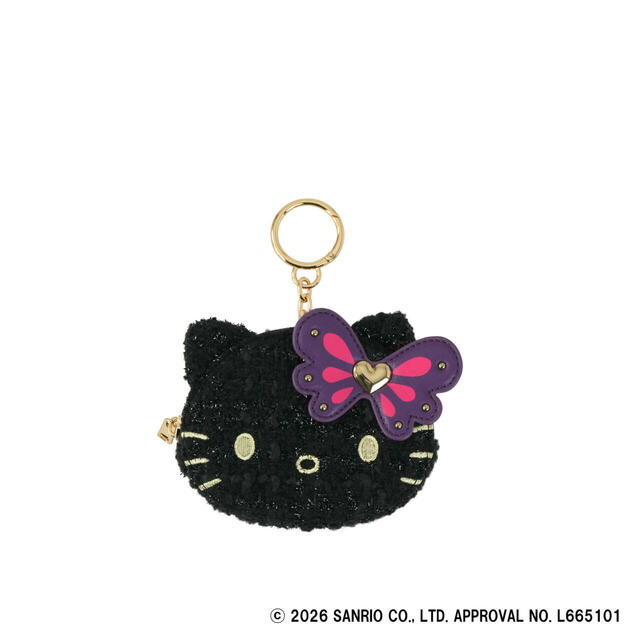 【ANNA SUI×ハローキティ】顔型ポーチチャーム：11,000円(税込) リップやカードなど、ちょっとした小物を入れて持ち歩けるのも嬉しいポイント