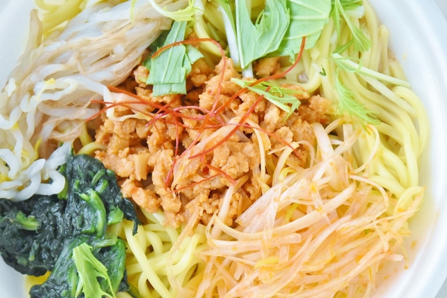 スープと大豆ミートがよく合う！