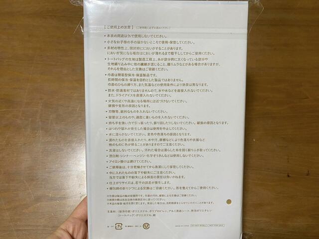 【リンネル2023年5月号　SNOOPY/LOGOS[スヌーピー／ロゴス]便利サイズの保冷巾着＆トートバッグ】特別付録の裏面