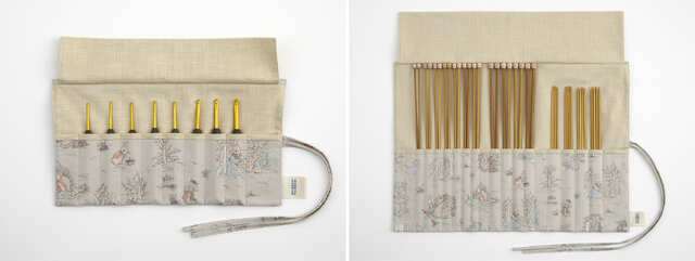 【ピーターラビット】「かぎ針セット＜ピーターラビットTM＞」 価格：11,000円（税込）　サイズ：約18×32cm、「棒針セット＜ピーターラビットTM＞」価格：19,800円（税込）　サイズ：約37×50cm