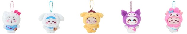 【ちいかわ×サンリオキャラクターズ】マスコットホルダー（全5アイテム）　各2,497円
