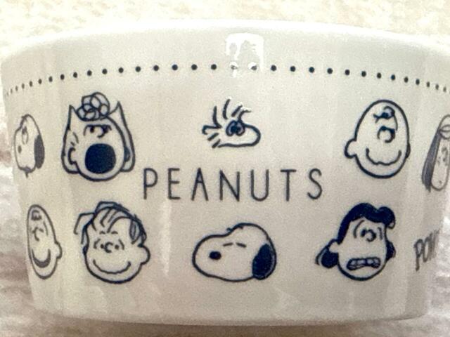 【cookpad plus 2025年冬号 スヌーピー 磁器のボウル皿セット】「PEANUTS」のロゴ入りなのもうれしいポイント♪