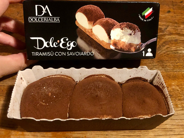 【カルディ　ドルチェエゴ　ティラミス】解凍具合は好みで調整します　筆者は半解凍でいただきました