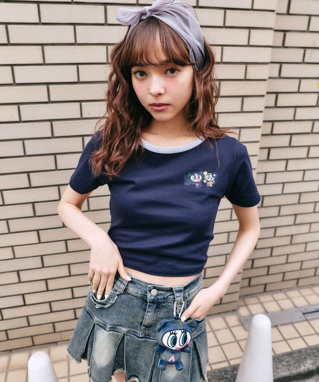 【ANGEL BLUE】リンガーTシャツ ¥4,790 / サイズ FREE / カラー ネイビー