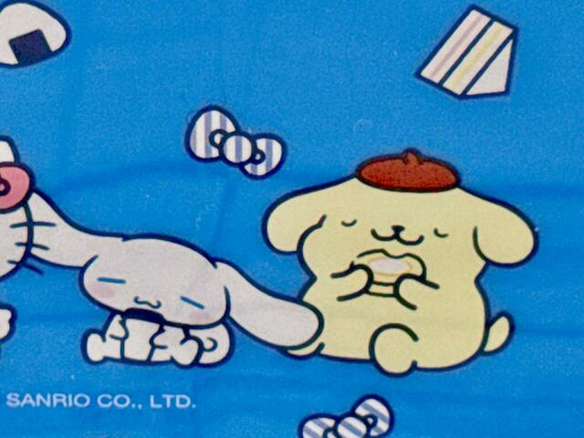 ウチカフェを楽しむシナモロールとプリン。かわいい！