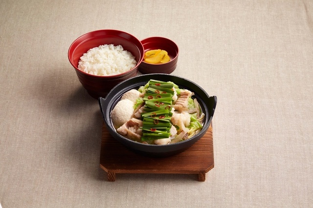 博多もつ鍋定食(ちゃんぽん麺入り)