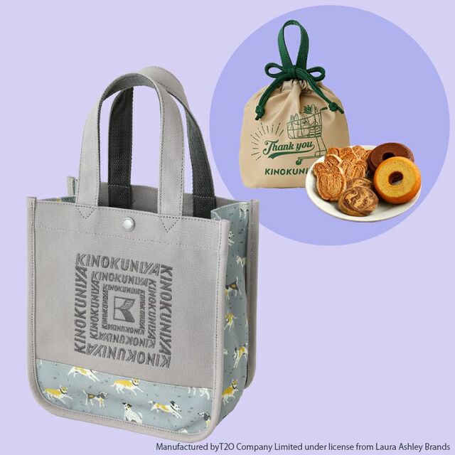 「紀ノ国屋　ローラ アシュレイキュービックバッグ・スイーツバッグ(Dogs／サンキュー)」＜￥5,280（税込）＞【紀ノ国屋から「母の日」の特別なギフトが各種登場】