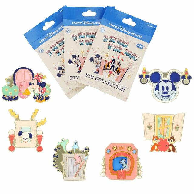 ピンバッジ 1,200円｜東京ディズニーリゾート内の窓やドアがデザインされたグッズ｜販売店舗：東京ディズニーランド「ホームストア」、東京ディズニーシー「エンポーリオ」｜発売日：2023年10月12日（木）