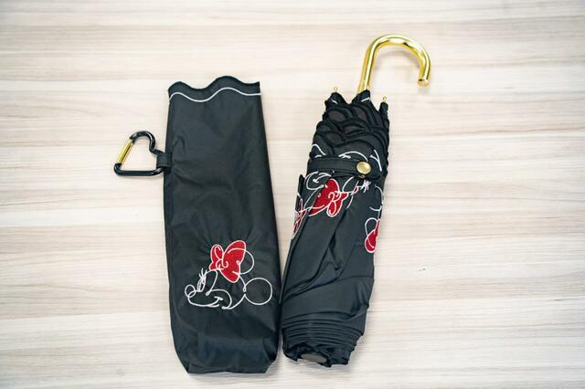 ミニー 折りたたみ傘 晴雨兼用 カラビナ付き SHINY DAY 4,200円