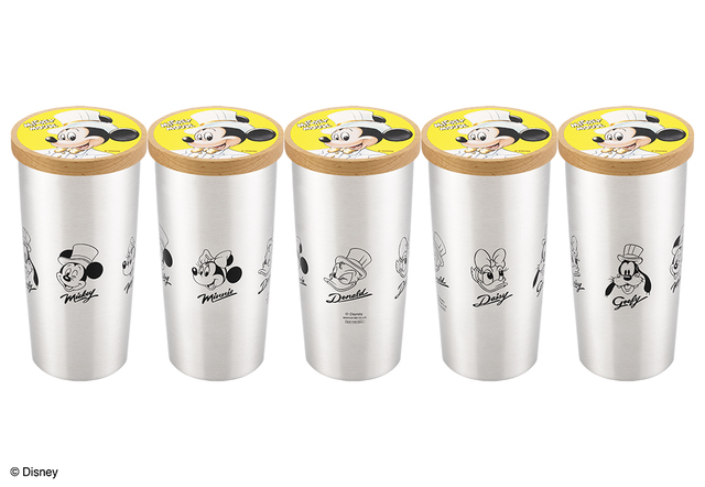 【ミッキーマウス/「銀座のキャラメルケーキ」です。】側面には「ミッキーマウス」「ミニーマウス」「ドナルドダック」「デイジーダック」「グーフィー」がぐるっと一周デザイン