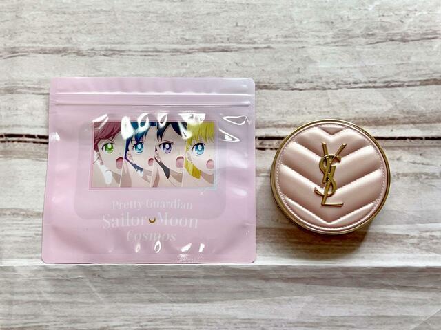 クッションファンデと並べてみました♪コスメを入れても◎【3COINS×セーラームーン】ストックバッグ／330円（税込）