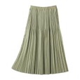 レディース撥水ランダムプリーツスカート(税込1,900円)カーキ