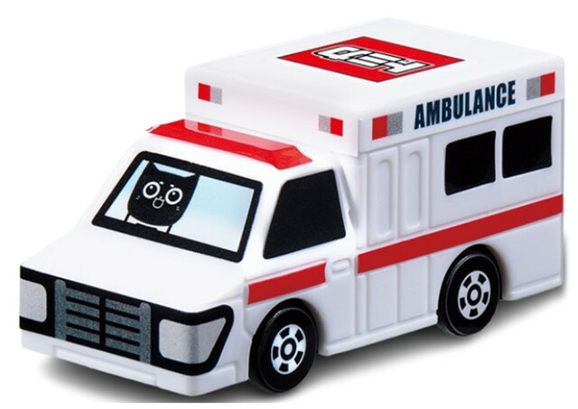 【すかいらーく6ブランド「ラッキーセット」新カプセルトイ】トミカ「はたらくくるま」コレクション／救急車