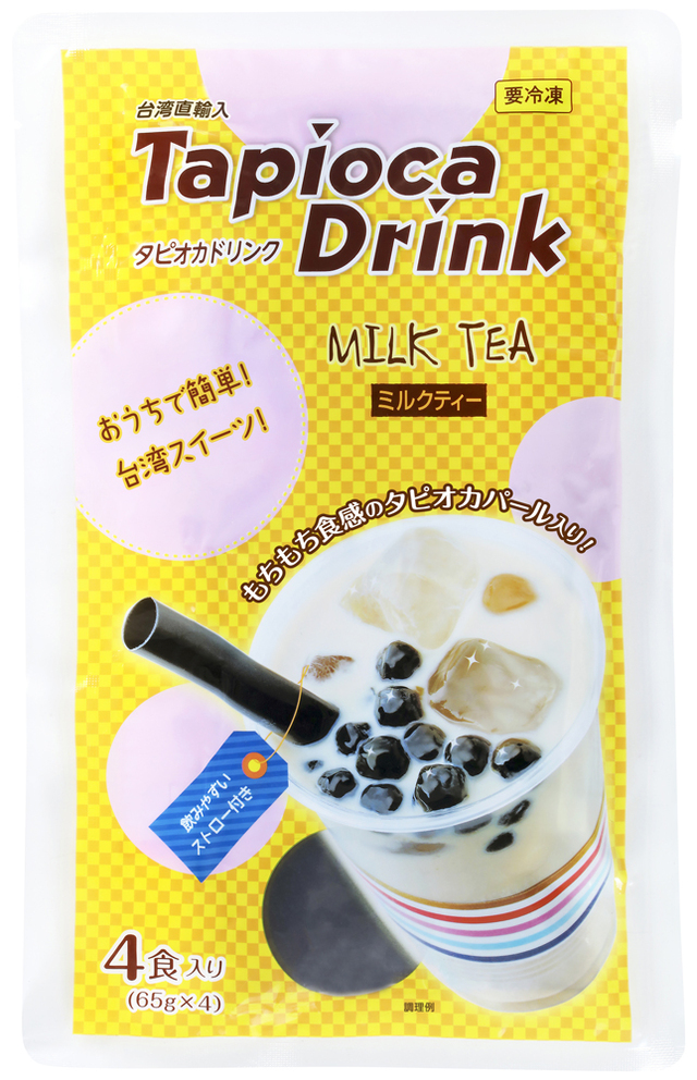 【業務スーパーのデザート・お菓子人気ランキング 6位】「タピオカドリンク（ミルクティー）」321円（税込）
