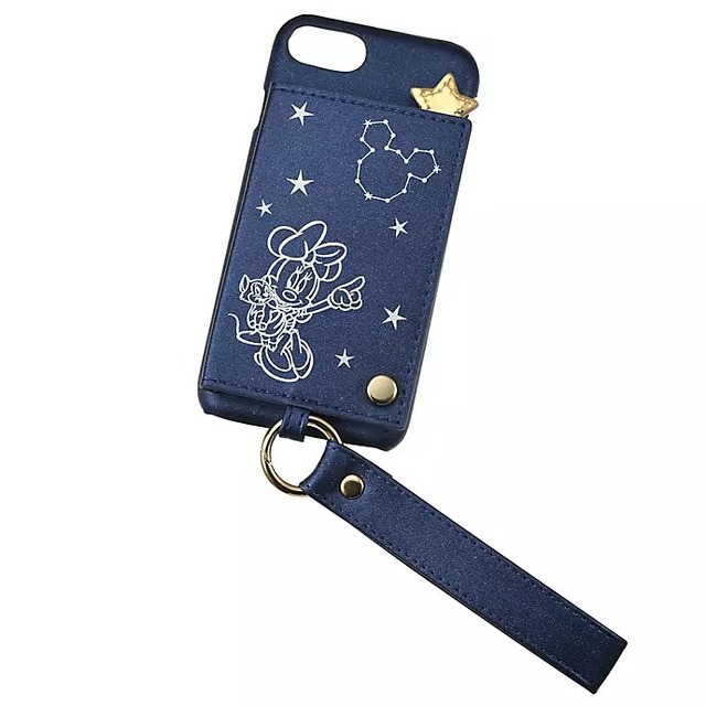 iPhone 6_6s_7_8_SE(第2世代)用スマホケースハンドストラップ付き<ミニー&フィガロ>3,300円