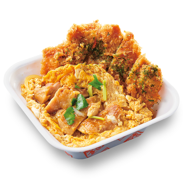 親子丼とタレカツの合い盛り丼弁当